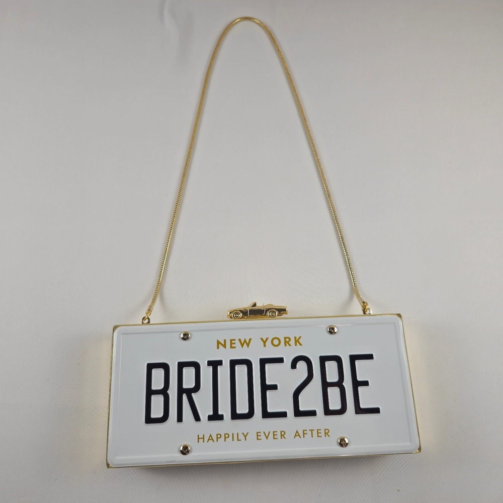 Kate Spade New York BRIDE2BE Wedding Belle License Plate Clutch Crossbody Bag
